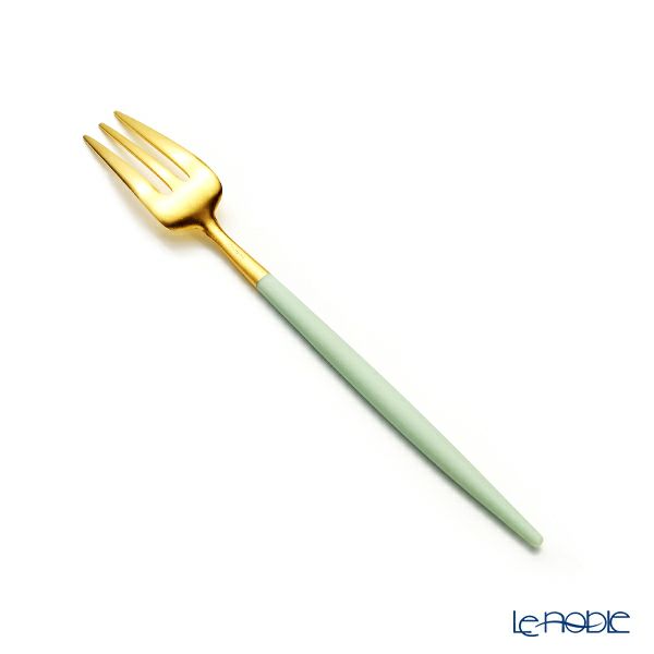 クチポール ゴア GOA セラドン／ゴールド ペストリーフォーク／ケーキフォーク 17cm マット仕上げ