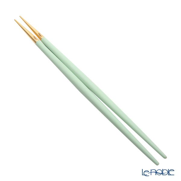 クチポール ゴア GOA セラドン／ゴールド 箸+箸置セット 22cm マット仕上げ