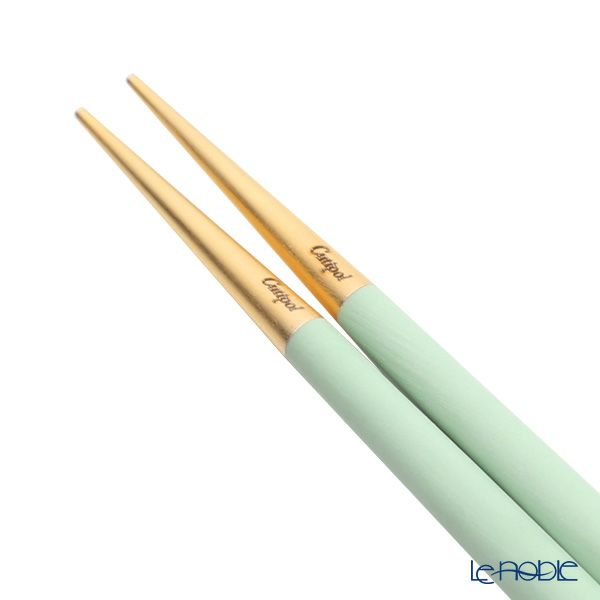 クチポール ゴア GOA セラドン／ゴールド 箸+箸置セット 22cm マット仕上げ