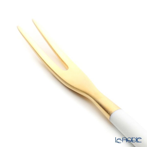 クチポール ゴア GOA ホワイト／ゴールド フルーツフォーク 11.5cm マット仕上げ