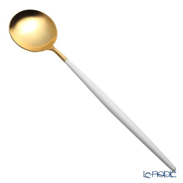 クチポール ゴア GOA ホワイト／ゴールド サービングスプーン 26.5cm マット仕上げ