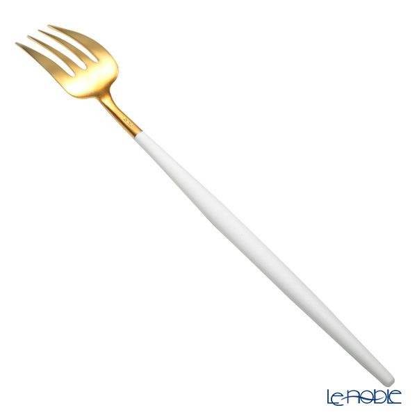 クチポール ゴア GOA ホワイト／ゴールド サービングフォーク 27cm マット仕上げ