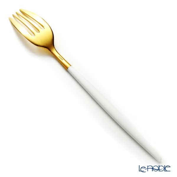 クチポール ミオ MIO ホワイト／ゴールド テーブルフォーク 21.5cm マット仕上げ