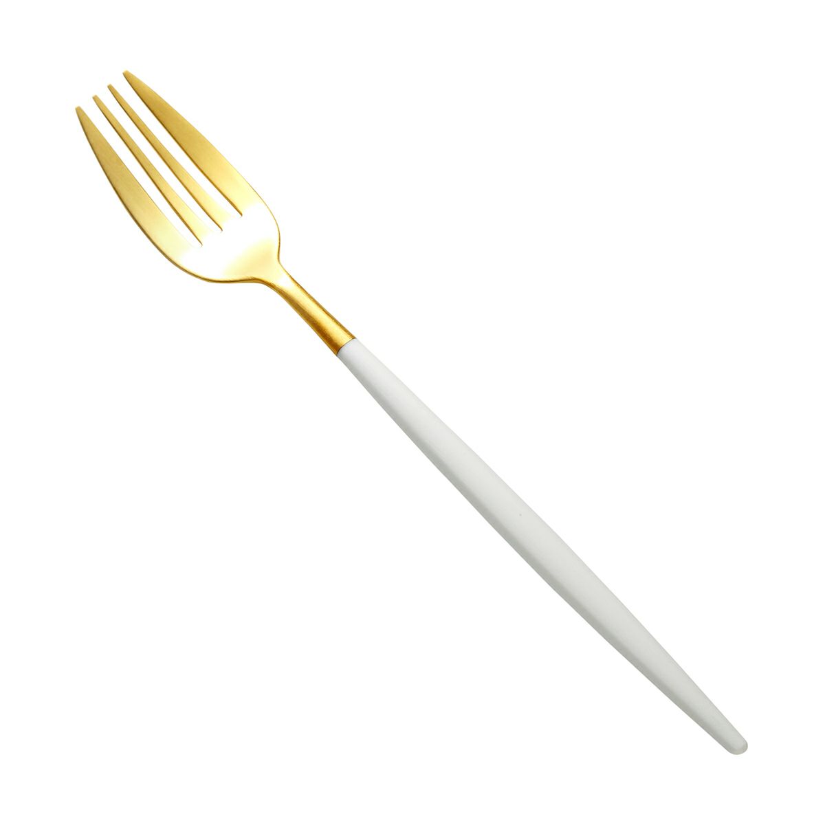 クチポール ミオ MIO ホワイト／ゴールド テーブルフォーク 21.5cm マット仕上げ