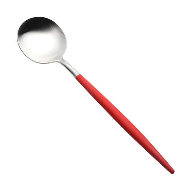 クチポール ゴア GOA レッド／シルバー テーブルスプーン 21cm マット仕上げ