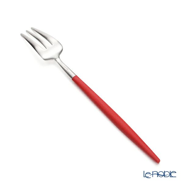 クチポール ゴア GOA レッド／シルバー ペストリーフォーク／ケーキフォーク 17cm マット仕上げ