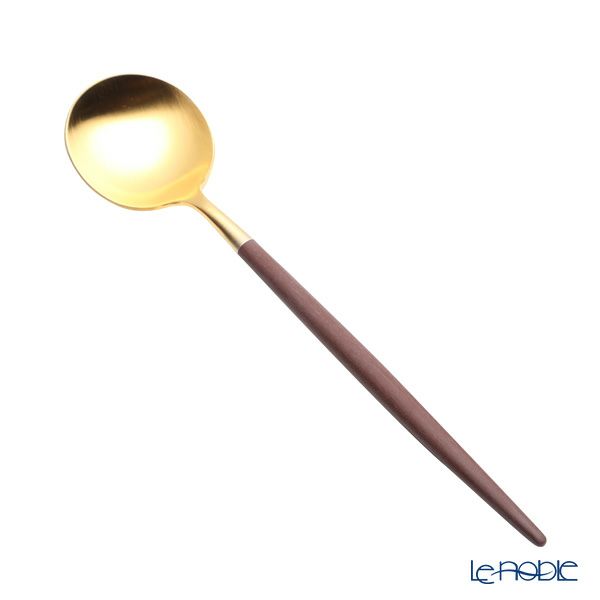 クチポール ゴア GOA ブラウン／ゴールド デザートスプーン 18cm マット仕上げ