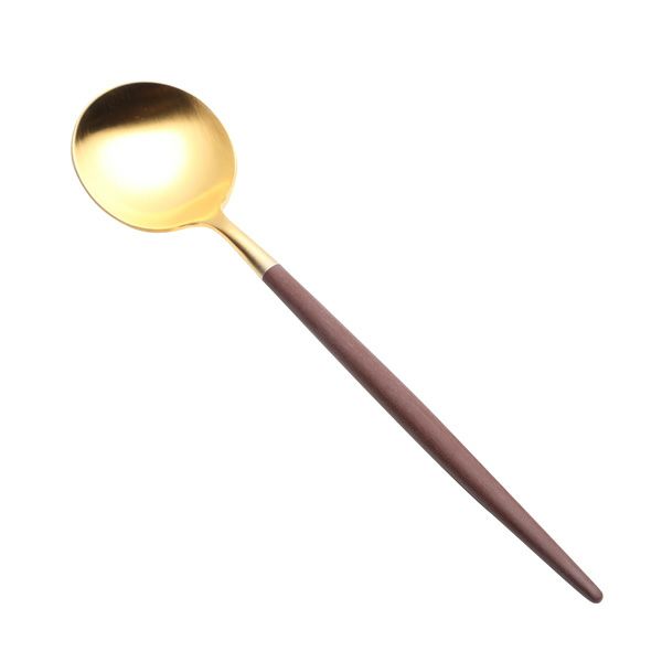 クチポール ゴア GOA ブラウン／ゴールド デザートスプーン 18cm マット仕上げ