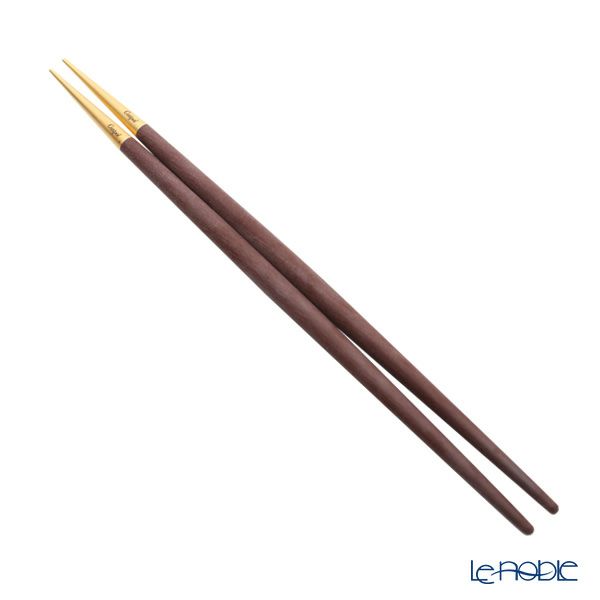 クチポール ゴア GOA ブラウン／ゴールド 箸+箸置セット 22cm マット仕上げ