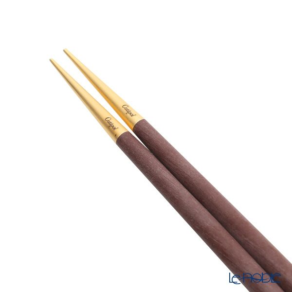 クチポール ゴア GOA ブラウン／ゴールド 箸+箸置セット 22cm マット仕上げ