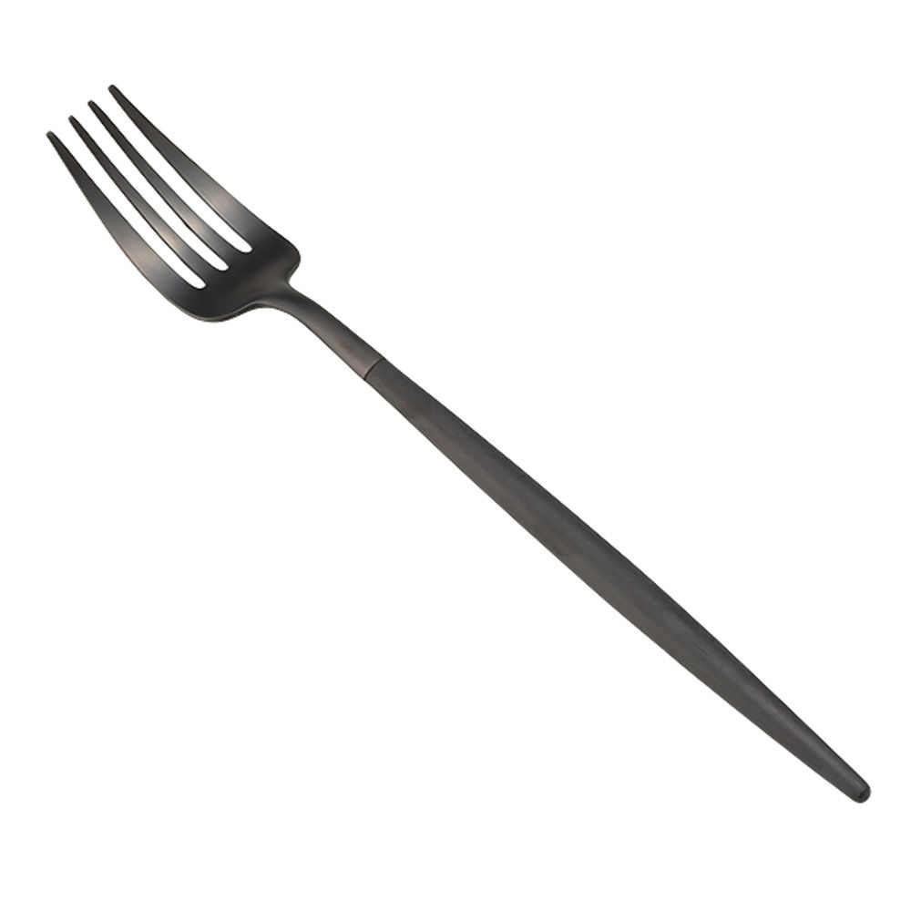 クチポール ゴア GOA ブラック／ブラック テーブルフォーク 21.5cm マット仕上げ