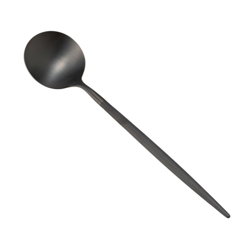 クチポール ゴア GOA ブラック／ブラック デザートスプーン 18cm マット仕上げ
