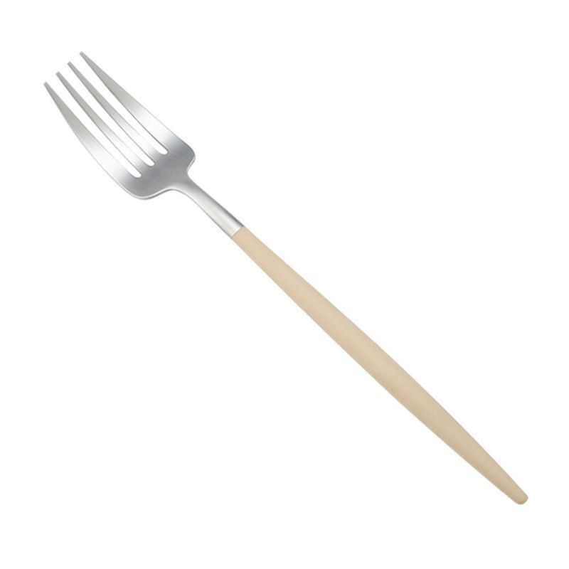 クチポール ゴア GOA アイボリー／シルバー テーブルフォーク 21.5cm マット仕上げ