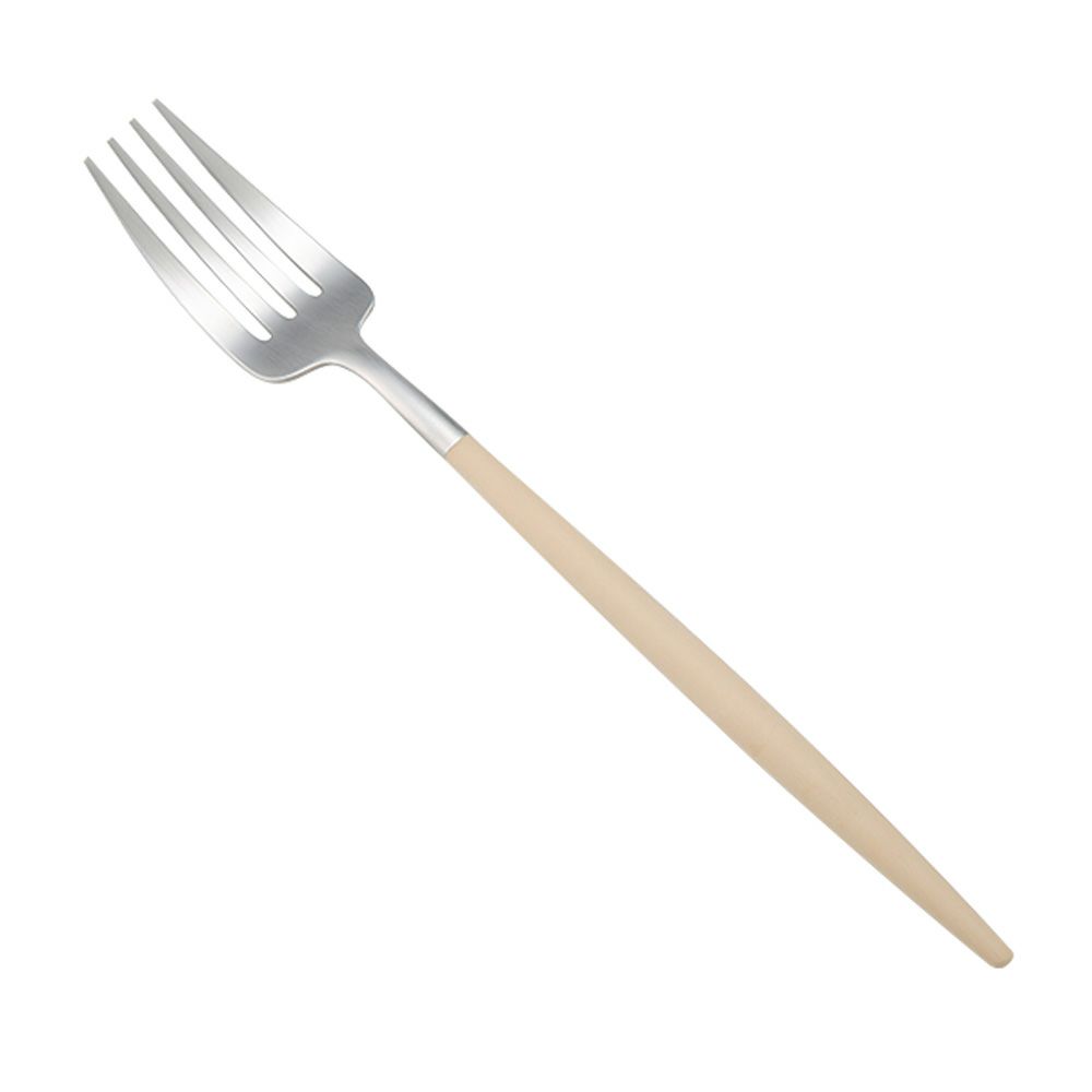 クチポール ゴア GOA アイボリー／シルバー テーブルフォーク 21.5cm マット仕上げ