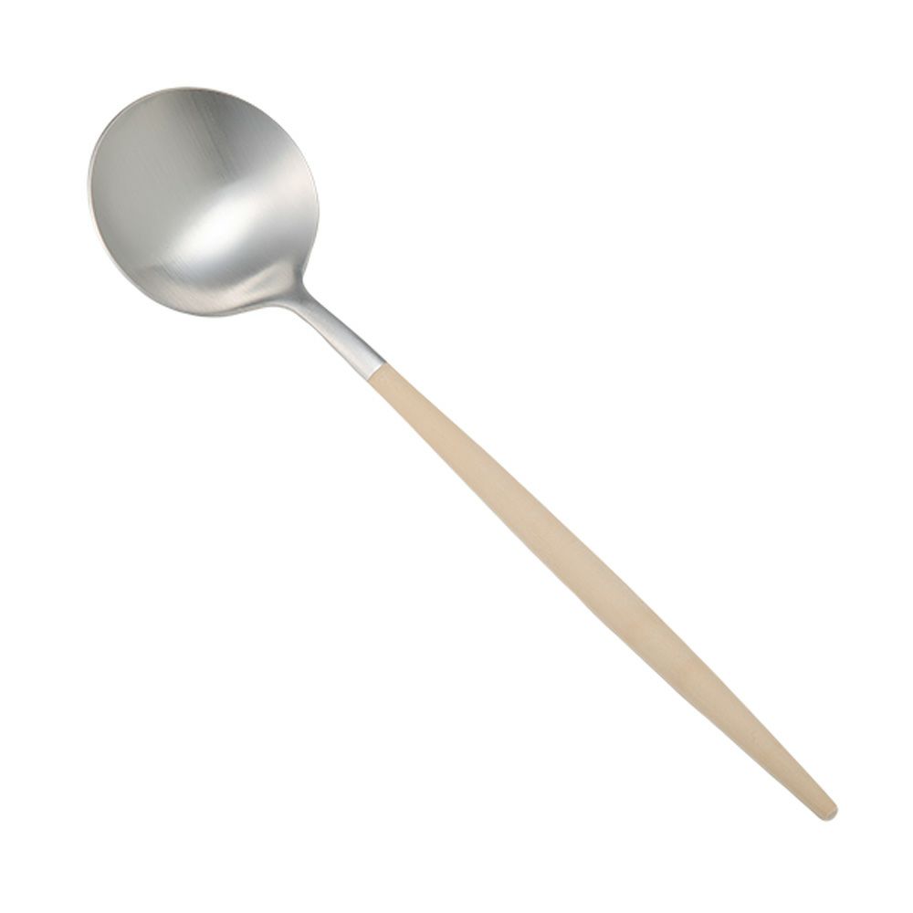 クチポール ゴア GOA アイボリー／シルバー テーブルスプーン 21cm マット仕上げ