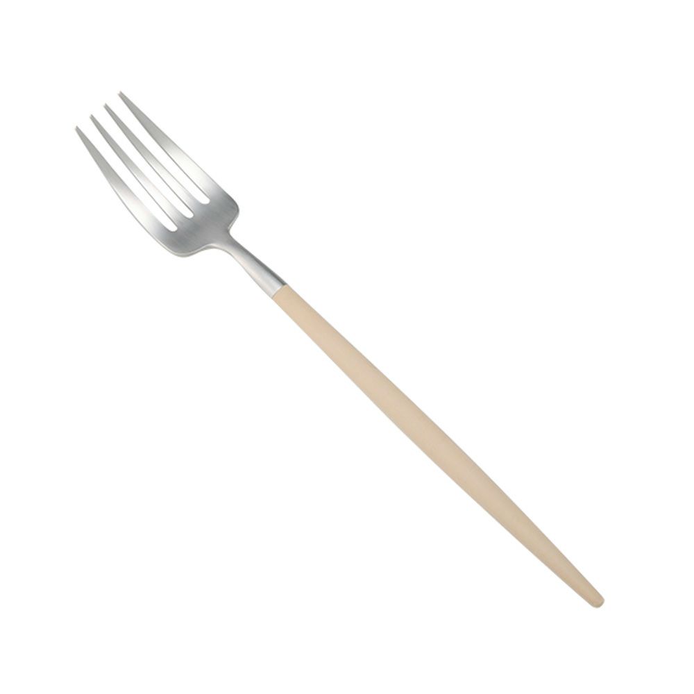 クチポール ゴア GOA アイボリー／シルバー デザートフォーク 18.5cm マット仕上げ