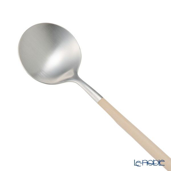 クチポール ゴア GOA アイボリー／シルバー デザートスプーン 18cm マット仕上げ