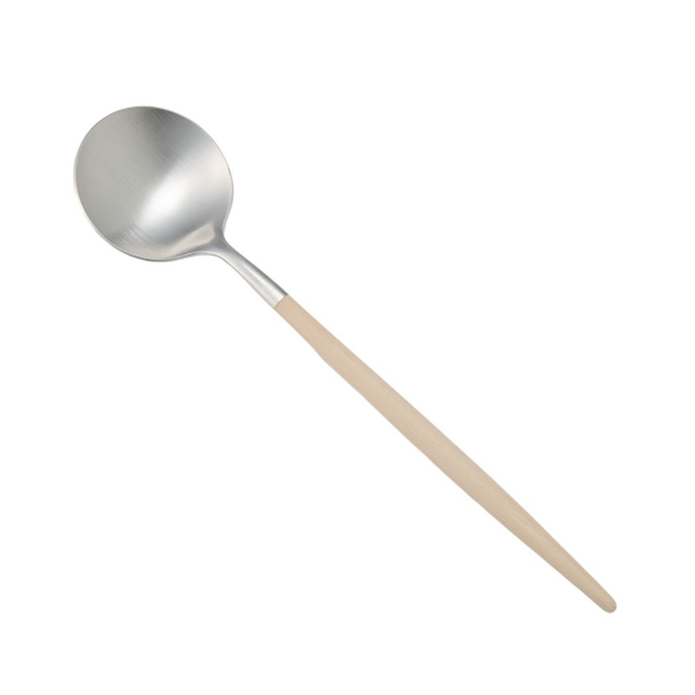 クチポール ゴア GOA アイボリー／シルバー デザートスプーン 18cm マット仕上げ