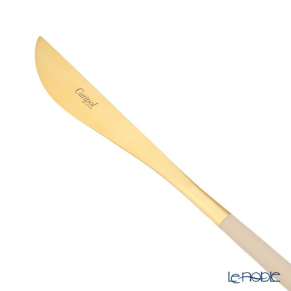 クチポール ゴア GOA アイボリー／ゴールド テーブルナイフ 22cm マット仕上げ