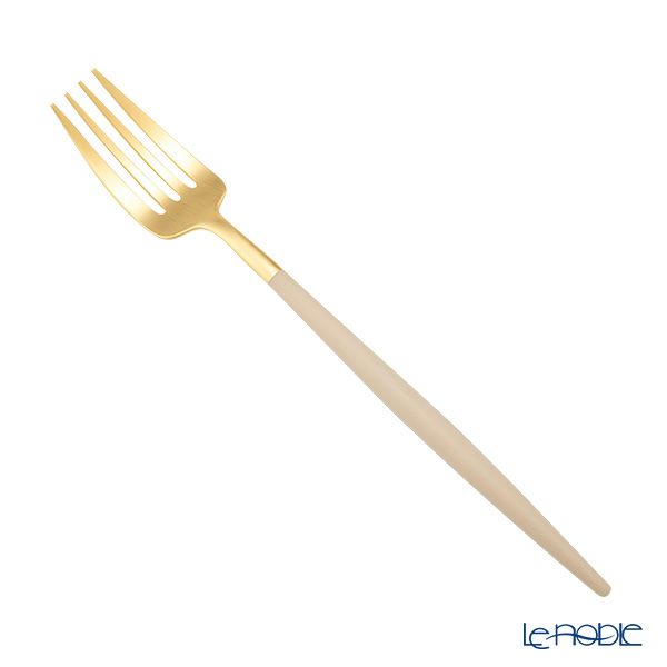 クチポール ゴア GOA アイボリー／ゴールド テーブルフォーク 21.5cm マット仕上げ