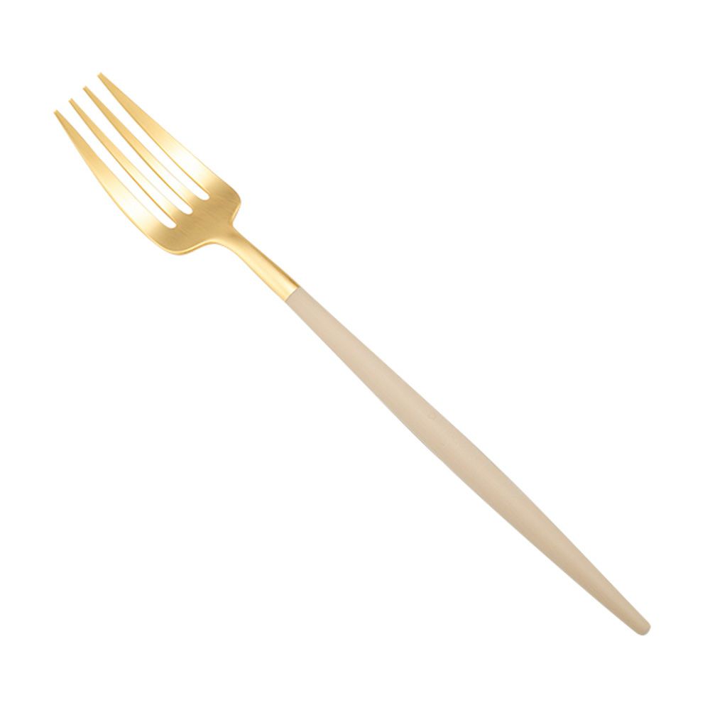 クチポール ゴア GOA アイボリー／ゴールド テーブルフォーク 21.5cm マット仕上げ