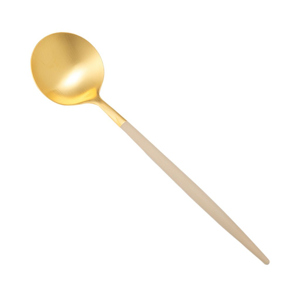 クチポール ゴア GOA アイボリー／ゴールド テーブルスプーン 21cm マット仕上げ