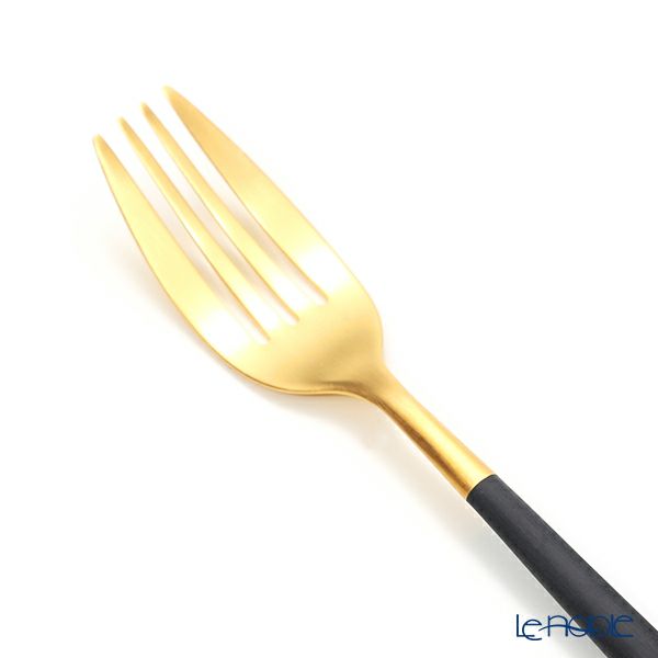 クチポール ミオ MIO ブラック／ゴールド テーブルフォーク 21.5cm マット仕上げ