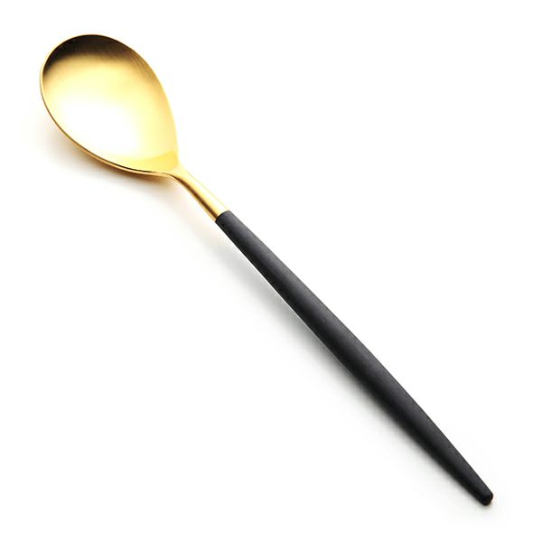 クチポール ミオ MIO ブラック／ゴールド テーブルスプーン 21cm マット仕上げ