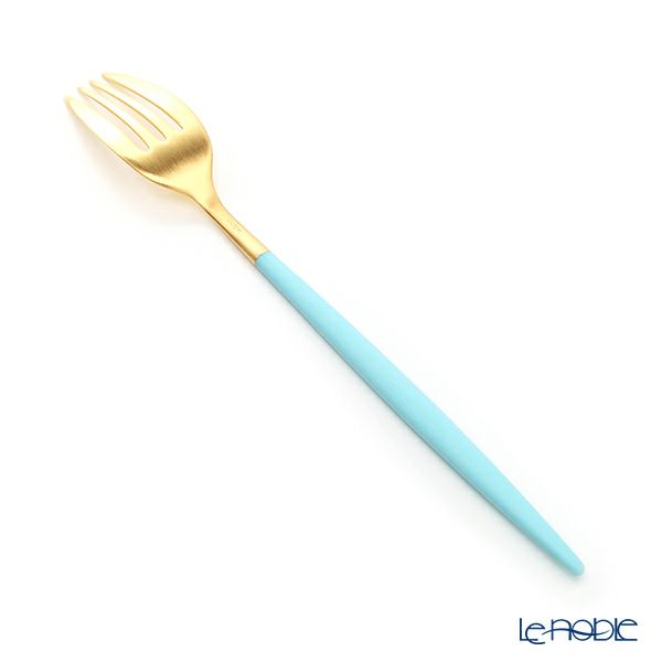 クチポール ミオ MIO ターコイズ／ゴールド テーブルフォーク 21.5cm マット仕上げ