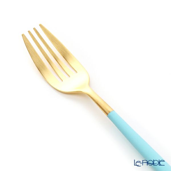 クチポール ミオ MIO ターコイズ／ゴールド テーブルフォーク 21.5cm マット仕上げ