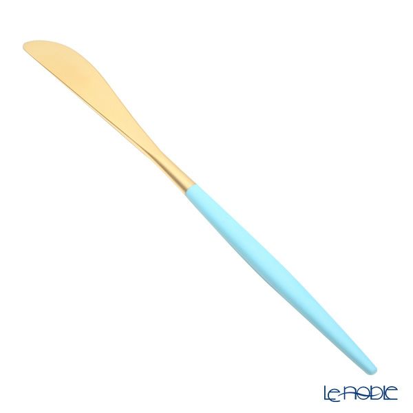 クチポール ミオ MIO ターコイズ／ゴールド テーブルナイフ 23cm マット仕上げ