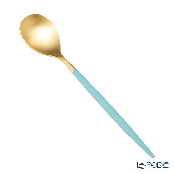 クチポール ミオ MIO ターコイズ／ゴールド デザートスプーン 19cm マット仕上げ