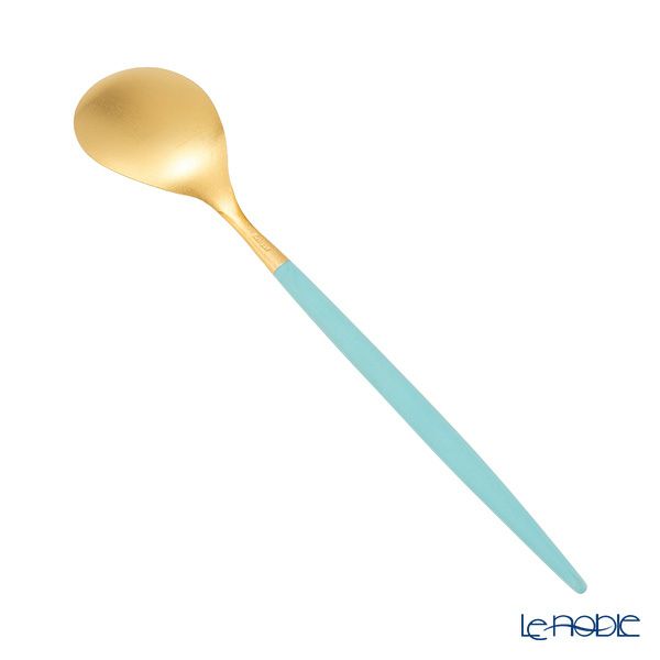 クチポール ミオ MIO ターコイズ／ゴールド デザートスプーン 19cm マット仕上げ