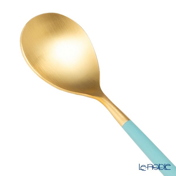 クチポール ミオ MIO ターコイズ／ゴールド デザートスプーン 19cm マット仕上げ