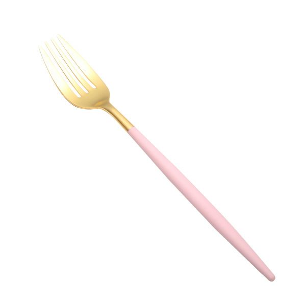 クチポール ミオ MIO ピンク／ゴールド テーブルフォーク 21.5cm マット仕上げ