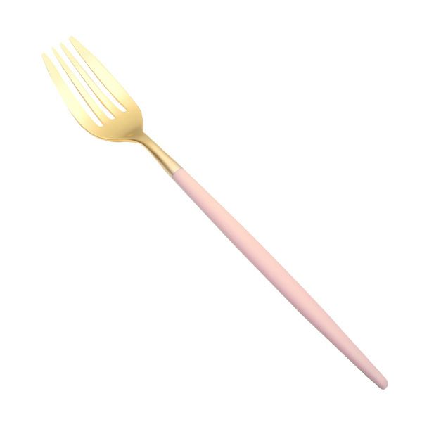 クチポール ミオ MIO ピンク／ゴールド デザートフォーク 19.5cm マット仕上げ