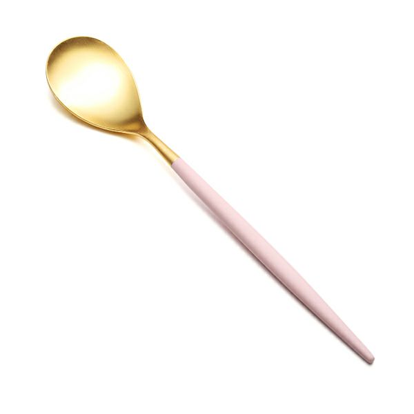 クチポール ミオ MIO ピンク／ゴールド デザートスプーン 19cm マット仕上げ