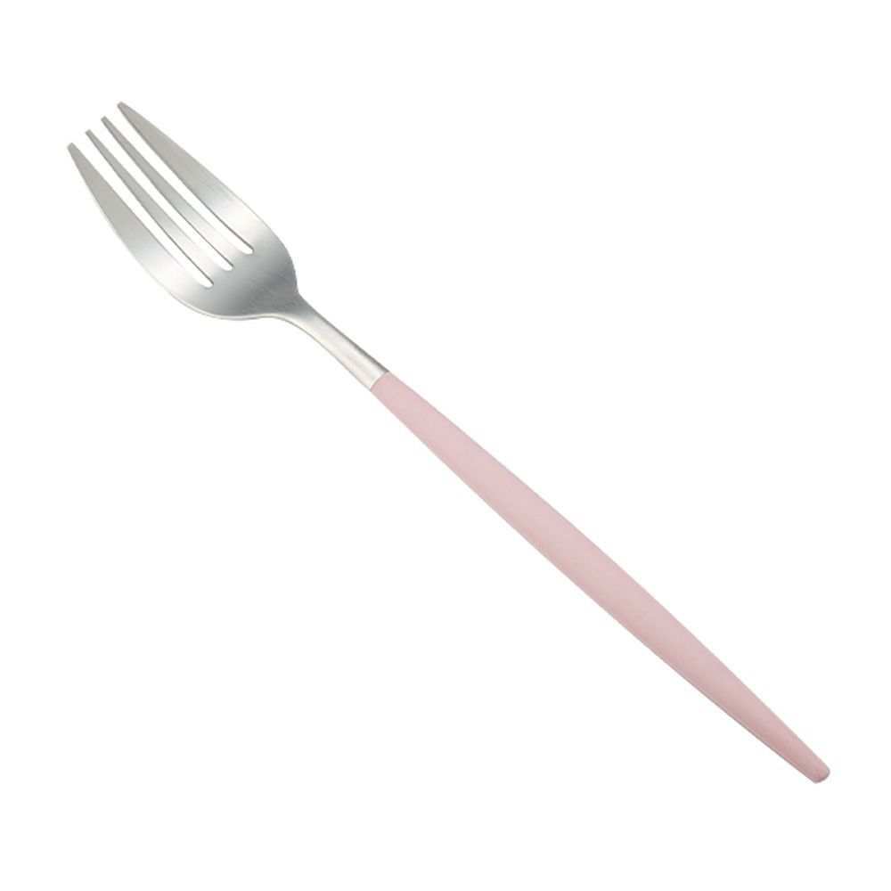 クチポール ミオ MIO ピンク／シルバー テーブルフォーク／ディナーフォーク 21.5cm マット仕上げ
