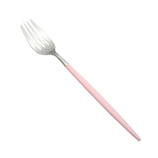 クチポール ミオ MIO ピンク／シルバー デザートフォーク 19.5cm マット仕上げ