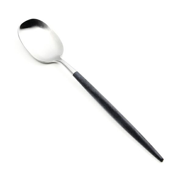 クチポール ナウ NAU ブラック／シルバー デザートスプーン 18.3cm マット仕上げ
