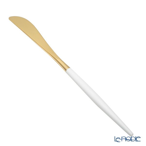 クチポール ナウ NAU ホワイト／ゴールド テーブルナイフ 23cm マット仕上げ