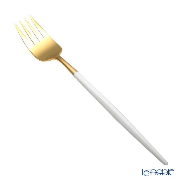 クチポール ナウ NAU ホワイト／ゴールド テーブルフォーク／ディナーフォーク 21.5cm マット仕上げ