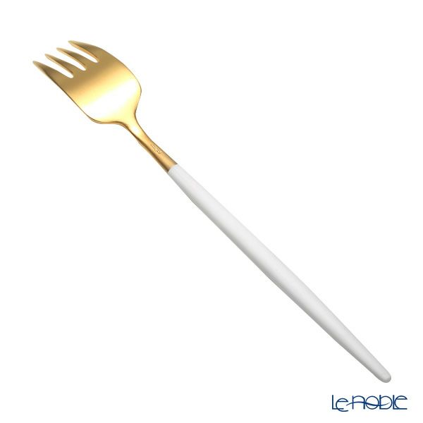クチポール ナウ NAU ホワイト／ゴールド テーブルフォーク／ディナーフォーク 21.5cm マット仕上げ