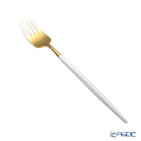 クチポール ナウ NAU ホワイト／ゴールド デザートフォーク 18.5cm マット仕上げ
