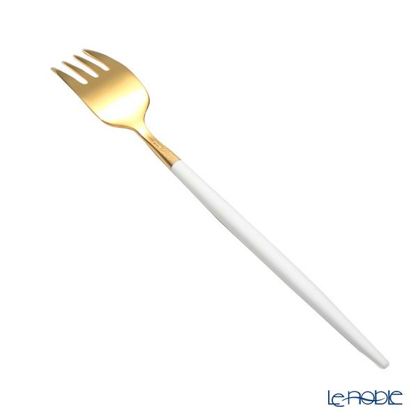 クチポール ナウ NAU ホワイト／ゴールド デザートフォーク 18.5cm マット仕上げ