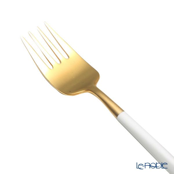 クチポール ナウ NAU ホワイト／ゴールド デザートフォーク 18.5cm マット仕上げ