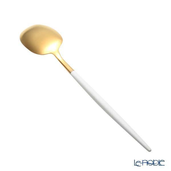 クチポール ナウ NAU ホワイト／ゴールド デザートスプーン 18.5cm マット仕上げ