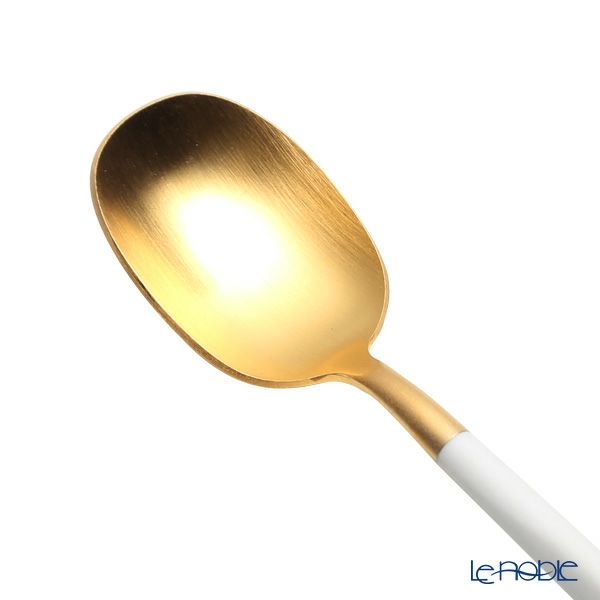 クチポール ナウ NAU ホワイト／ゴールド コーヒー／ティースプーン 13cm マット仕上げ