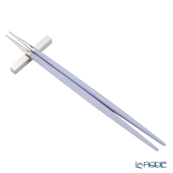 クチポール ゴア GOA バイオレット／シルバー 箸+箸置セット 22cm マット仕上げ