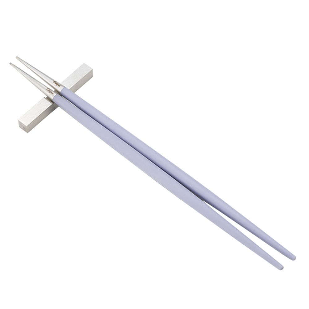 クチポール ゴア GOA バイオレット／シルバー 箸+箸置セット 22cm マット仕上げ